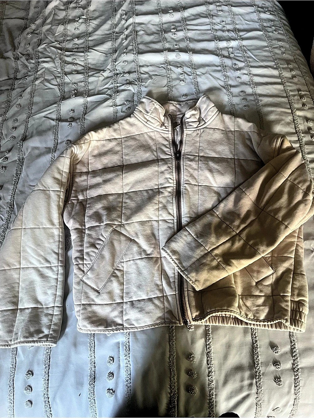 By Together Quilted Zip-Up Jacket Gray Small